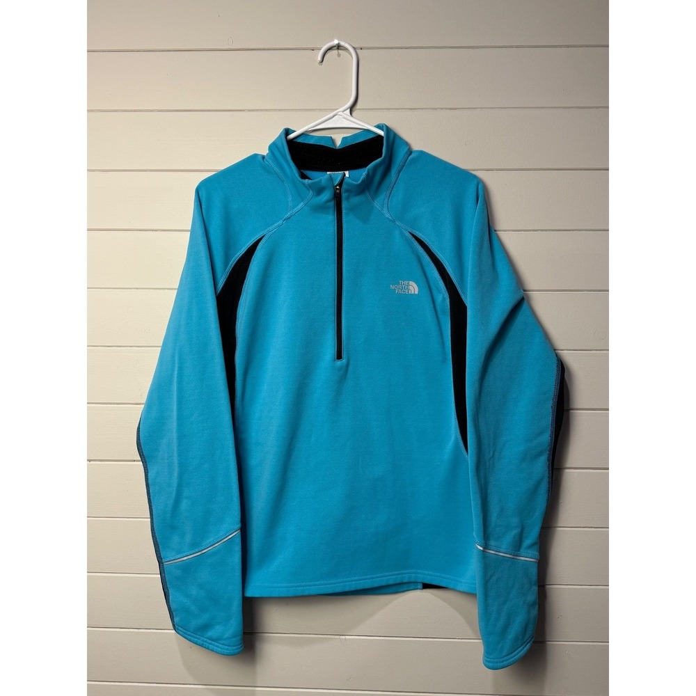 The North Face Womens XL VaporWick 1/4 Zip Fleece Pullover Blue Black‎ Athletic